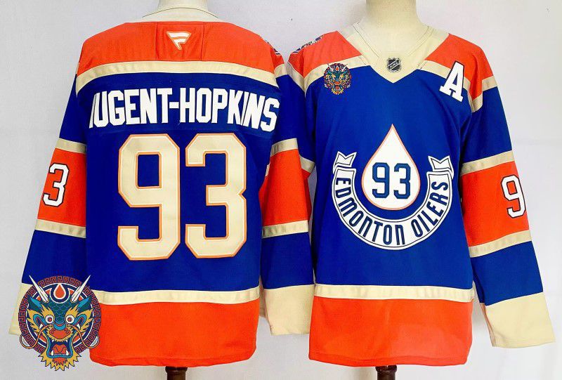 Men Edmonton Oilers 93 Nugent-Hopkins Blue Fanatics 2025 NHL Jersey style 8